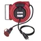 Samonavíjecí prodlužovací kabel na bubnu s brzdou 10m H05VV-F 3x2,5 se zástrčkou a gumovou zásuvkou 230V pro montáž na strop nebo zeď (170x310x330) IP44