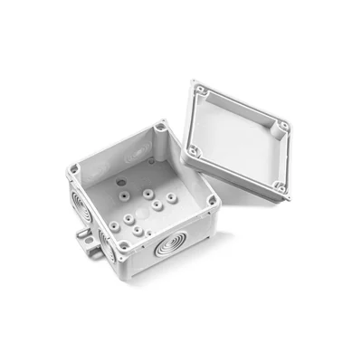 Samosvorný nástěnný box 88x88x58mm IP54 šedá