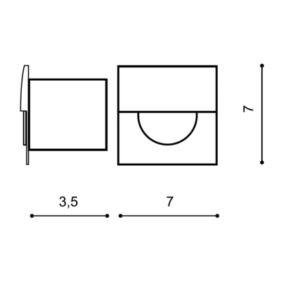SANE FL 60 Lampada da incasso per scale, nera