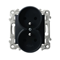 SAPPHIRE Double socket with grounding, module without frame, black metallic