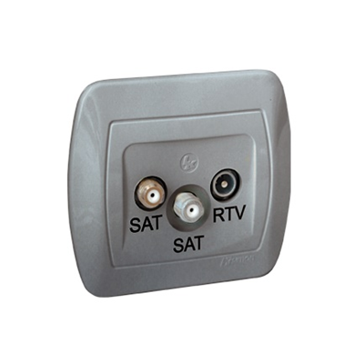 SAT-SAT-RTV Anschlussdose, silber (metallic)