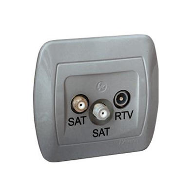 SAT-SAT-RTV Anschlussdose, silber (metallic)