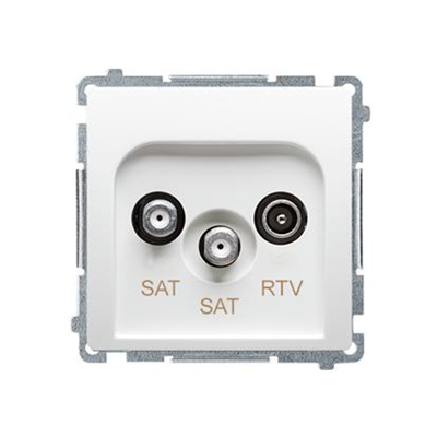 SAT-SAT-RTV Doppelend-Satellitenantennenbuchse (Modul) weiß