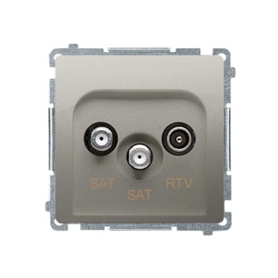 SAT-SAT-RTV Doppelend-Satellitenantennendose (Modul) satiniert (metallic)