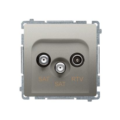 SAT-SAT-RTV Doppelend-Satellitenantennendose (Modul) satiniert (metallic)