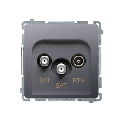 SAT-SAT-RTV double end satellite antenna socket (module) inox (metallic)