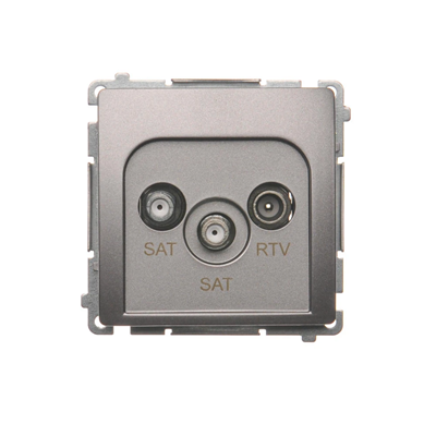 SAT-SAT-RTV double end satellite antenna socket (module) inox (metallic)