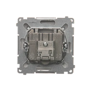 SAT-SAT-RTV double end satellite antenna socket (module) inox (metallic)