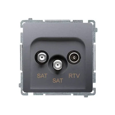 SAT-SAT-RTV double end satellite antenna socket (module) inox (metallic)