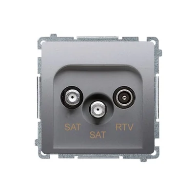 SAT-SAT-RTV double end satellite antenna socket (module) inox (metallic)