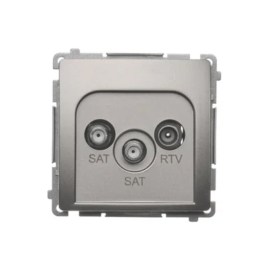 SAT-SAT-RTV double end satellite antenna socket (module) satin (metallic)