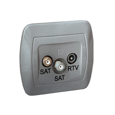 SAT-SAT-RTV terminal socket, silver (metallic)