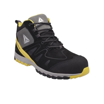 Scarpe MANHATTAN in pelle nabuk S3 SRC taglia 44 nere e gialle