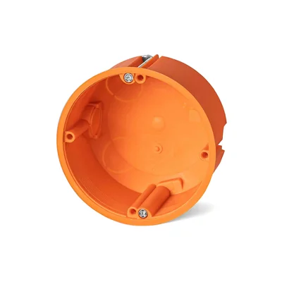 Scatola da incasso per pareti vuote con coperchio interno avvitato P80F fi80mm arancio