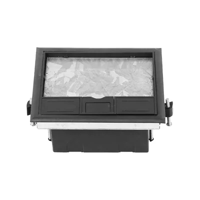 Scatola da pavimento per prese modulari 4 x 45x45 mm o 8 x 22,5x45 mm, coperchio: materiale proprio, nero