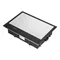 Scatola da pavimento per prese modulari 8 x 45x45 mm o 16 x 22,5x45 mm, coperchio: materiale proprio, nero