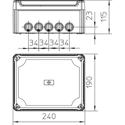 Scatola di derivazione T 250 HD TR con coperchio trasparente