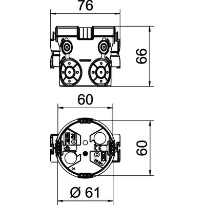 Scatola elettronica da incasso UG 66-L con membrana nera