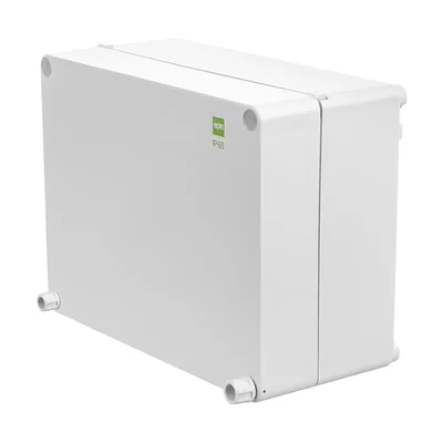 Scatola industriale da parete 220x170x107 con piastra di montaggio e cerniere IP 55 - grigia
