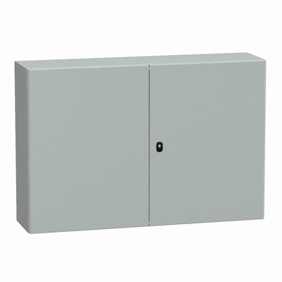 Scatola pensile Spacial S3D doppia porta con piastra P.A. zincata IP55 800x1200x300mm