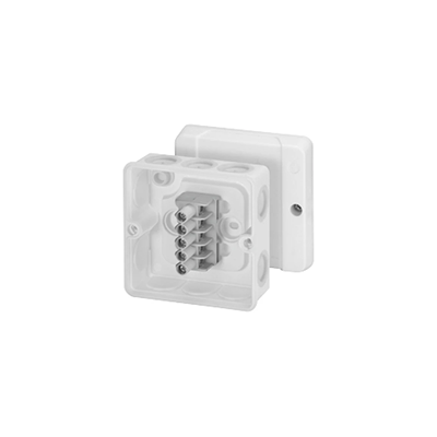 Scatola per installazioni interne DE 9326 pressacavo a membrana con terminali 5 poli 2,5 mm2 Cu IP55 bianco