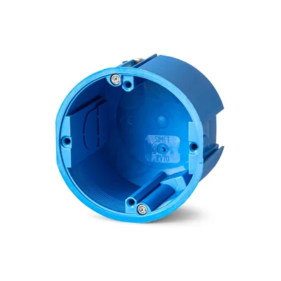 Scatola per pareti vuote con coperchio PV70 fi70mm blu