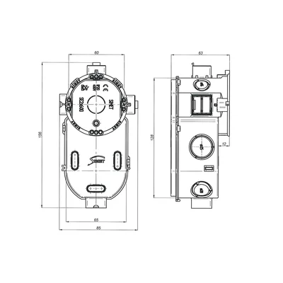 Scatola seriale da incasso per elettronica, chiusa su un lato SE2x60 2xfi60, blu intenso
