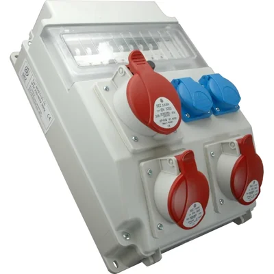 Schaltanlage 2x32A 5p 1x16A 5p 2x250V geschützt 3F-16A,1F-16A