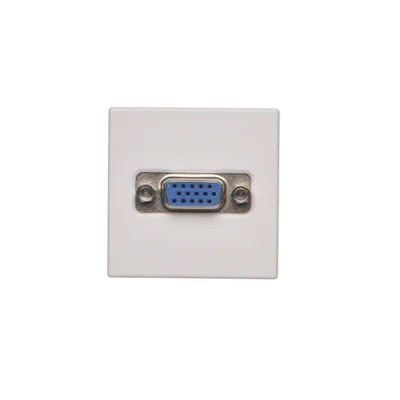 Scheda connettore VGA K45 (D-Sub 15) 45x45mm + inserto, terminali a vite, bianco puro
