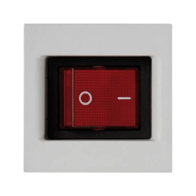 Scheda K45 con interruttore bipolare con retroilluminazione, bianco puro