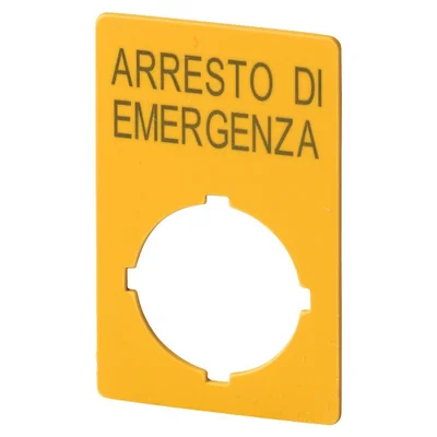Schild für Sicherheitsknöpfe „Arresto di Emergenza“