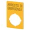 Schild für Sicherheitsknöpfe „Arresto di Emergenza“