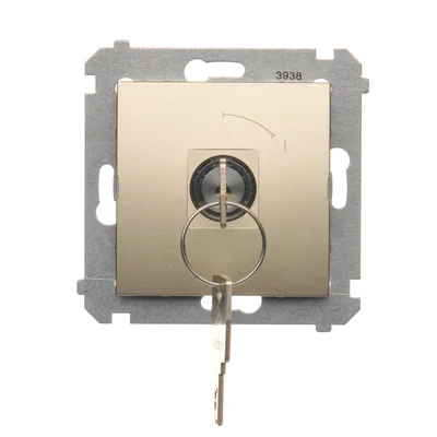 Schlüsselschalter Taster (Modul) 2-Position 0-I Schließerkontakt 5 A 230V 0 Gold (metallisch)