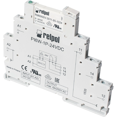 Schnittstellenrelais mit schmalem Profil: 1P – ein Wechselkontakt PIR6W-1P-12VDC