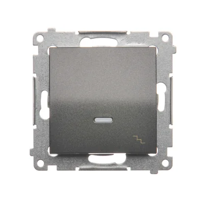 Schodišťový spínač s LED podsvícením (modul) 10A 250V rychlospojky antracit (metalický)