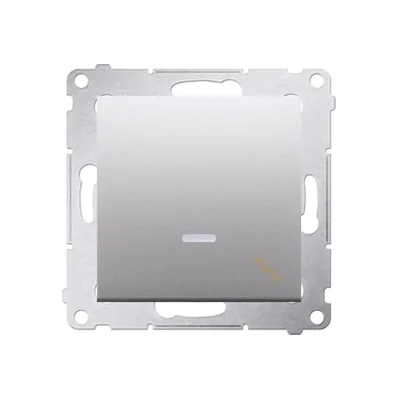 Schodišťový spínač s LED podsvícením (modul) 10A 250V rychlospojky stříbrné (metalické)