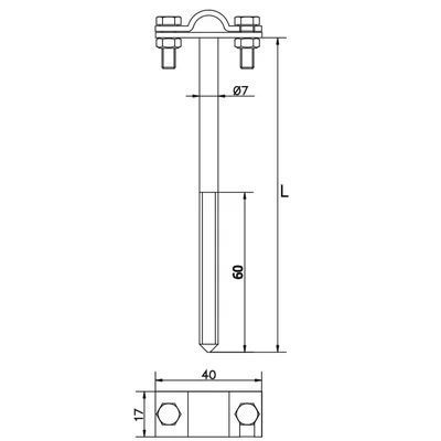 Schraubdrahthalter; h=12cm /OC/
