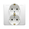 Schuko double socket outlet, white