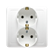 Schuko double socket outlet, white