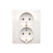 Schuko double socket outlet, white