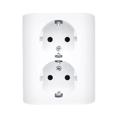 Schuko double socket with 54 Premium current path shutter