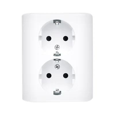 Schuko double socket with 54 Premium current path shutter