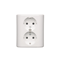 Schuko double socket with 54 Premium current path shutter