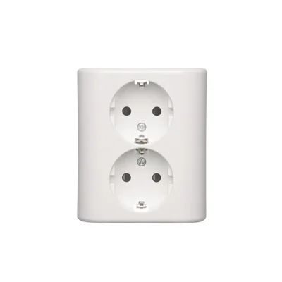 Schuko double socket with 54 Premium current path shutter