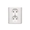 Schuko double socket with 54 Premium current path shutter
