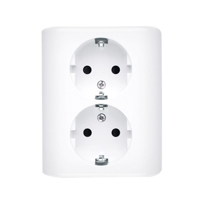 Schuko double socket with 54 Premium current path shutter