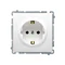 Schuko earthed plug socket (module) with current path shutters, 16A, 250V, screw terminals, white