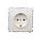 Schuko earthed plug socket (module) with current path shutters, 16A, 250V, screw terminals, white