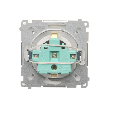 Schuko earthed plug socket (module) with current path shutters, 16A, 250V, screw terminals, white