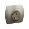 Schuko earthed plug socket with shutters for current paths, 16A, 250V, screw terminals, satin (metallic)